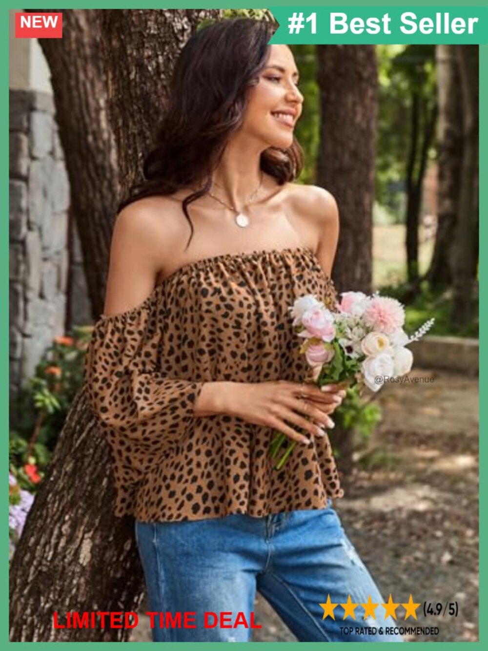 Chiffon Off Shoulder Ruffle Blouse - Picture 5 of 6